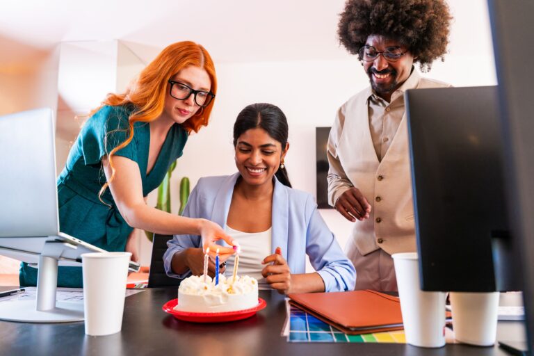 Team celebrating milestone together