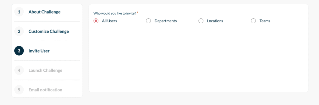 invite user to participate step challenge