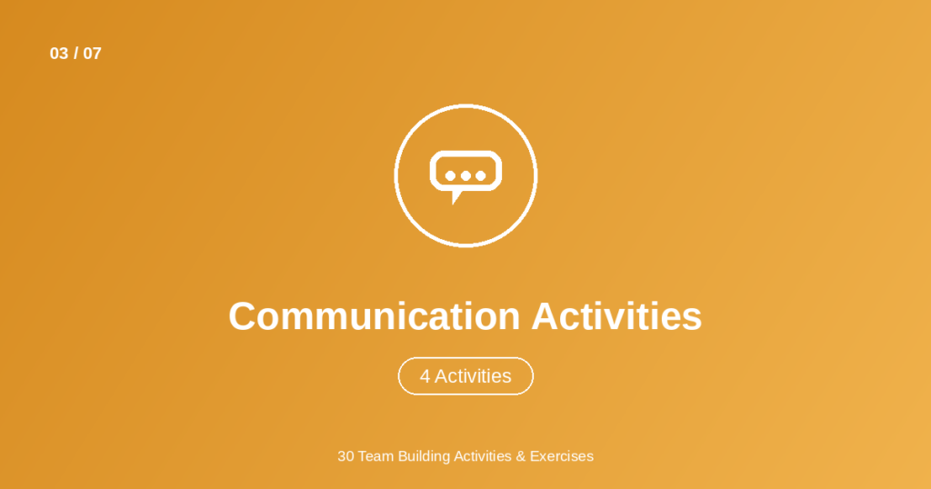 Communication team building activities