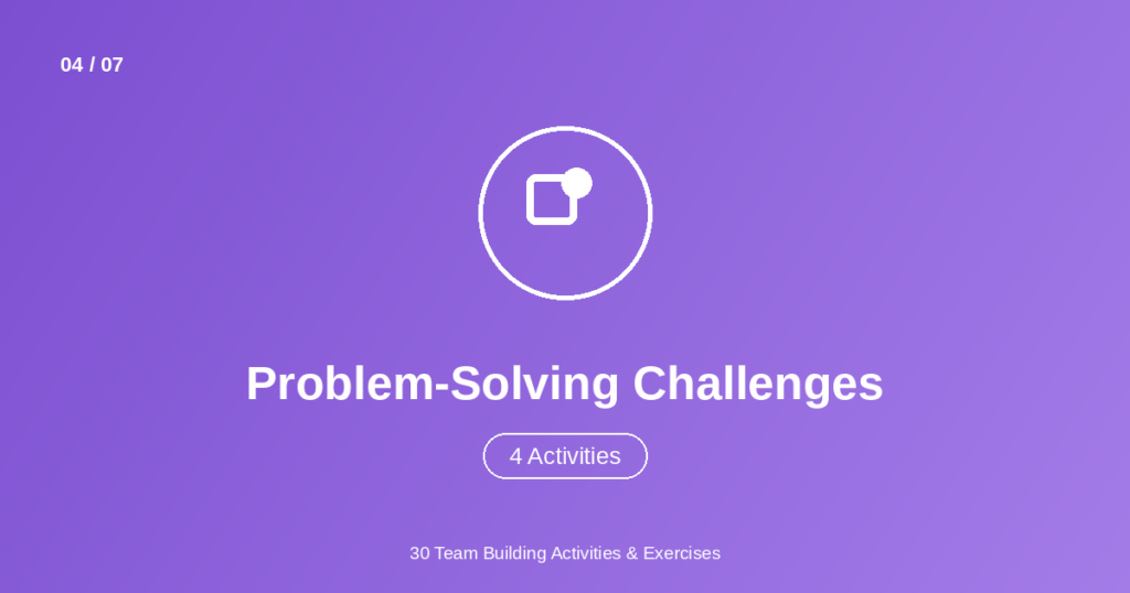 Problem solving challenge team building activities