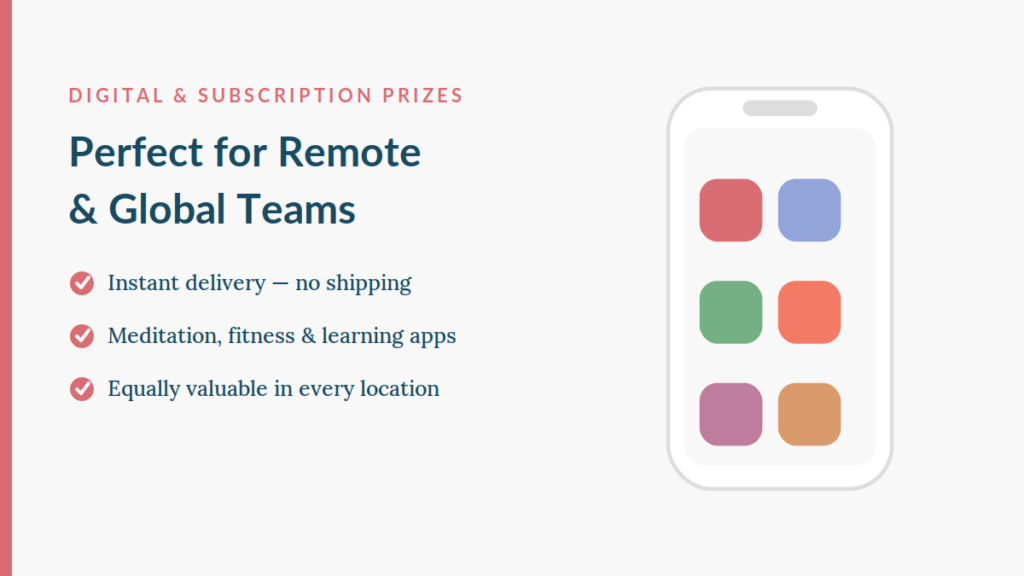 Digital wellness challenge prizes for remote teams
