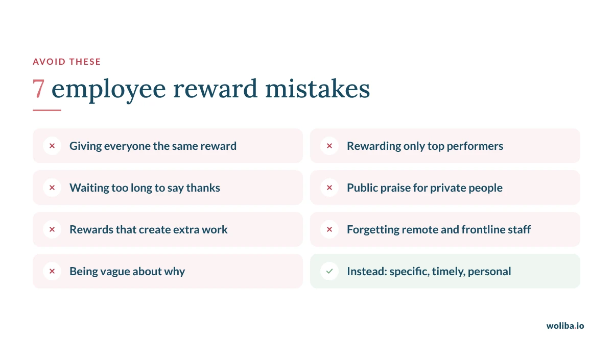 7 employee reward mistakes to avoid